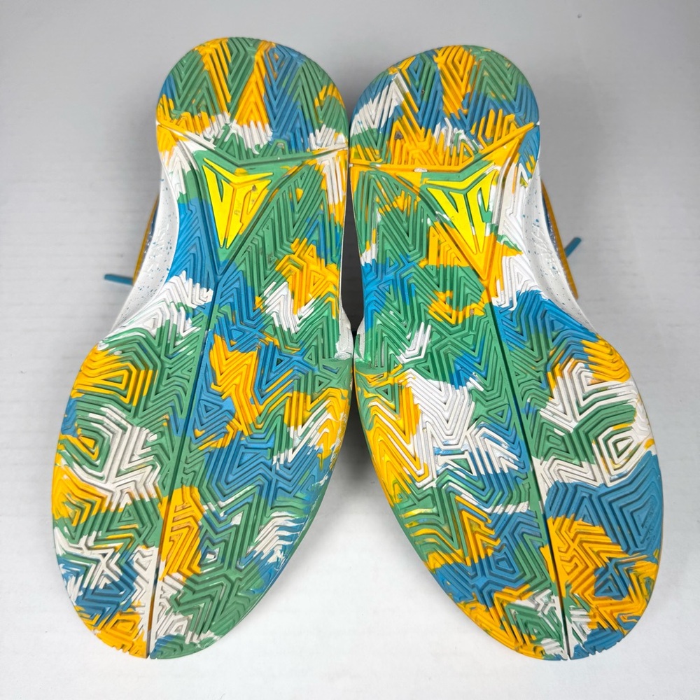 Nike Ja 1 GS Sundial Big Kids Basketball Sneaker, 5 Y/7 W blue yellow green - Picture 11 of 12